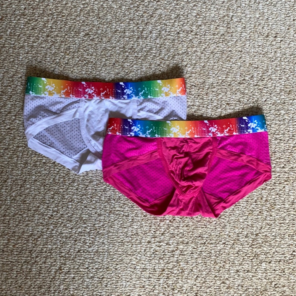 Set of pink and white